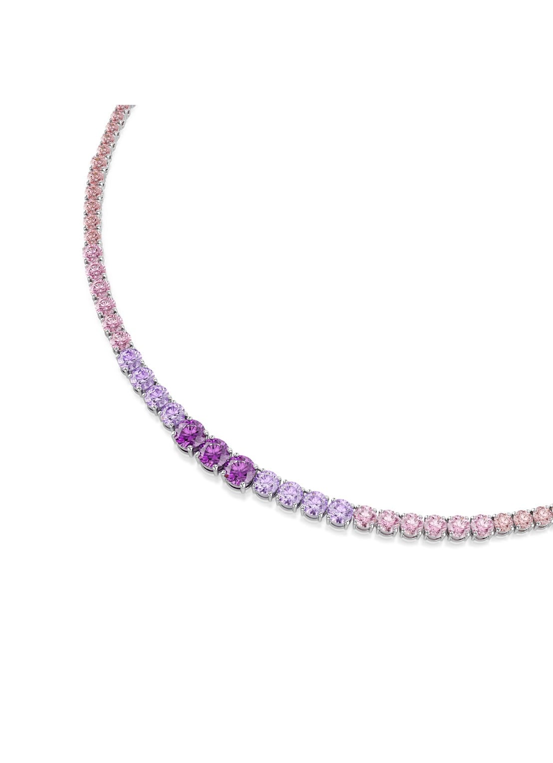 Swarovski Matrix ketting met kristal - detail 3 zilver