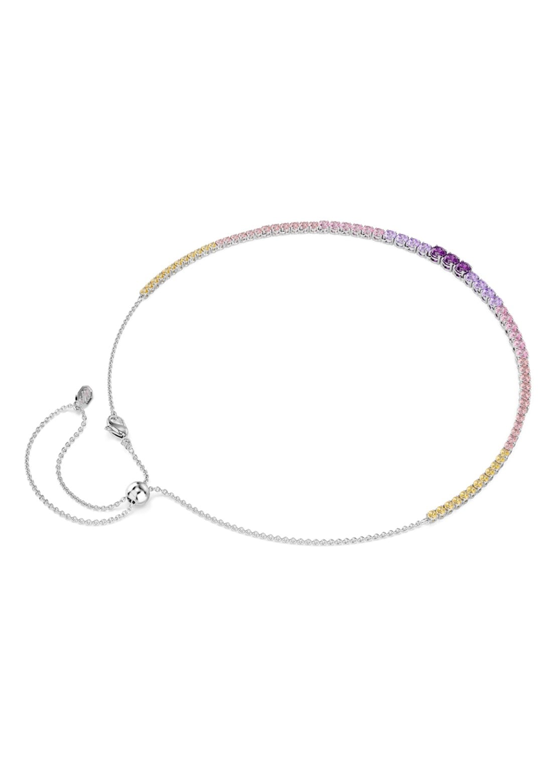 Swarovski Matrix ketting met kristal - detail 4 zilver