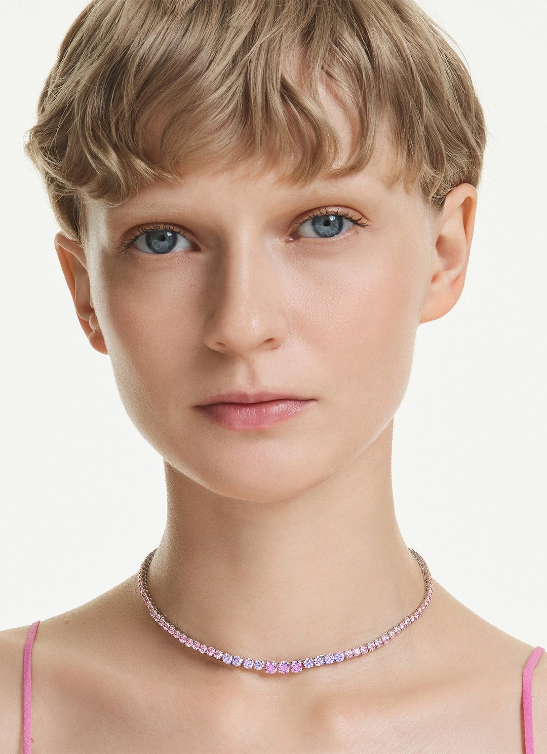 Swarovski Matrix ketting met kristal - detail 5 zilver