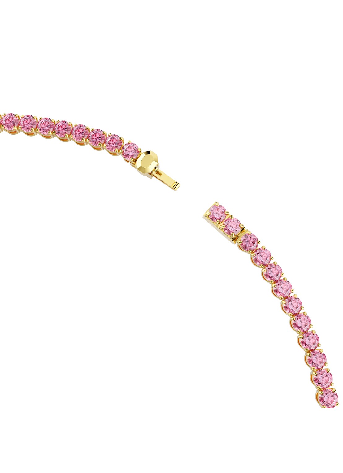 Swarovski Matrix ketting met kristal - detail 3 goud