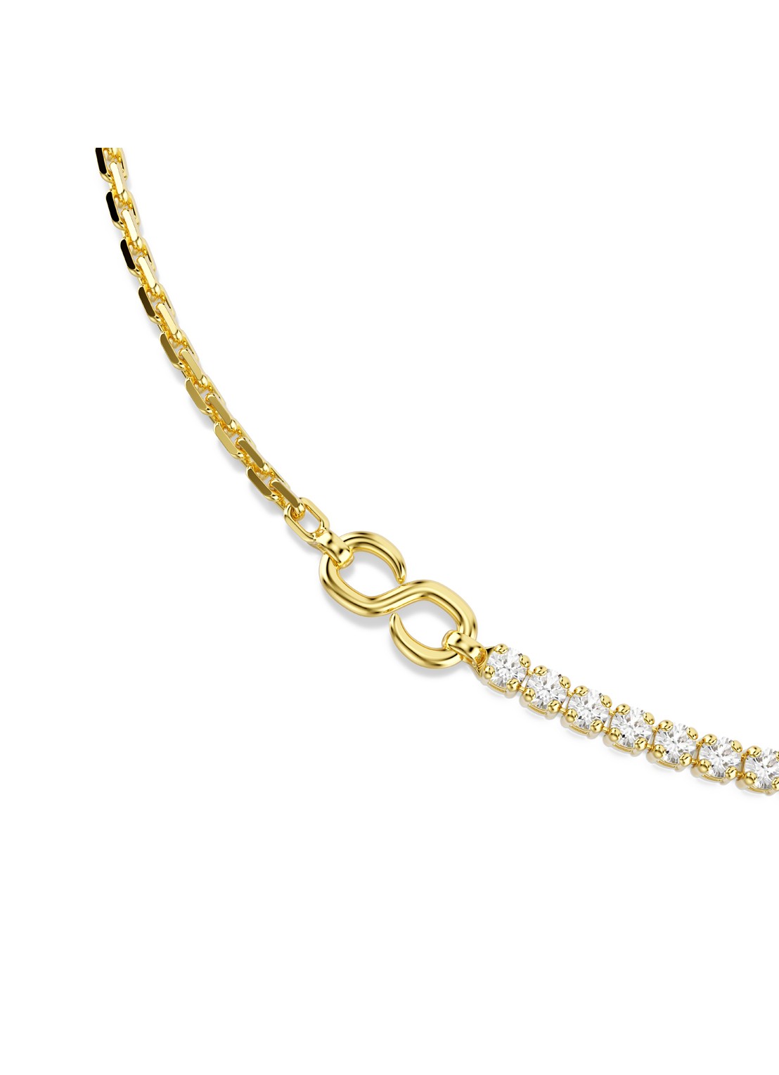 Swarovski Matrix ketting met kristal - detail goud