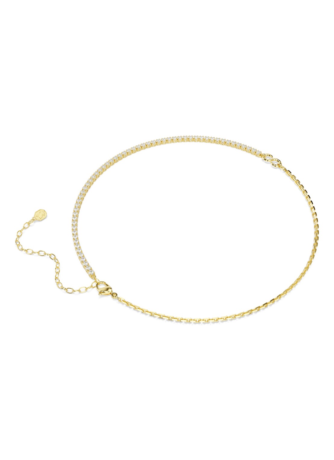 Swarovski Matrix ketting met kristal - detail 3 goud