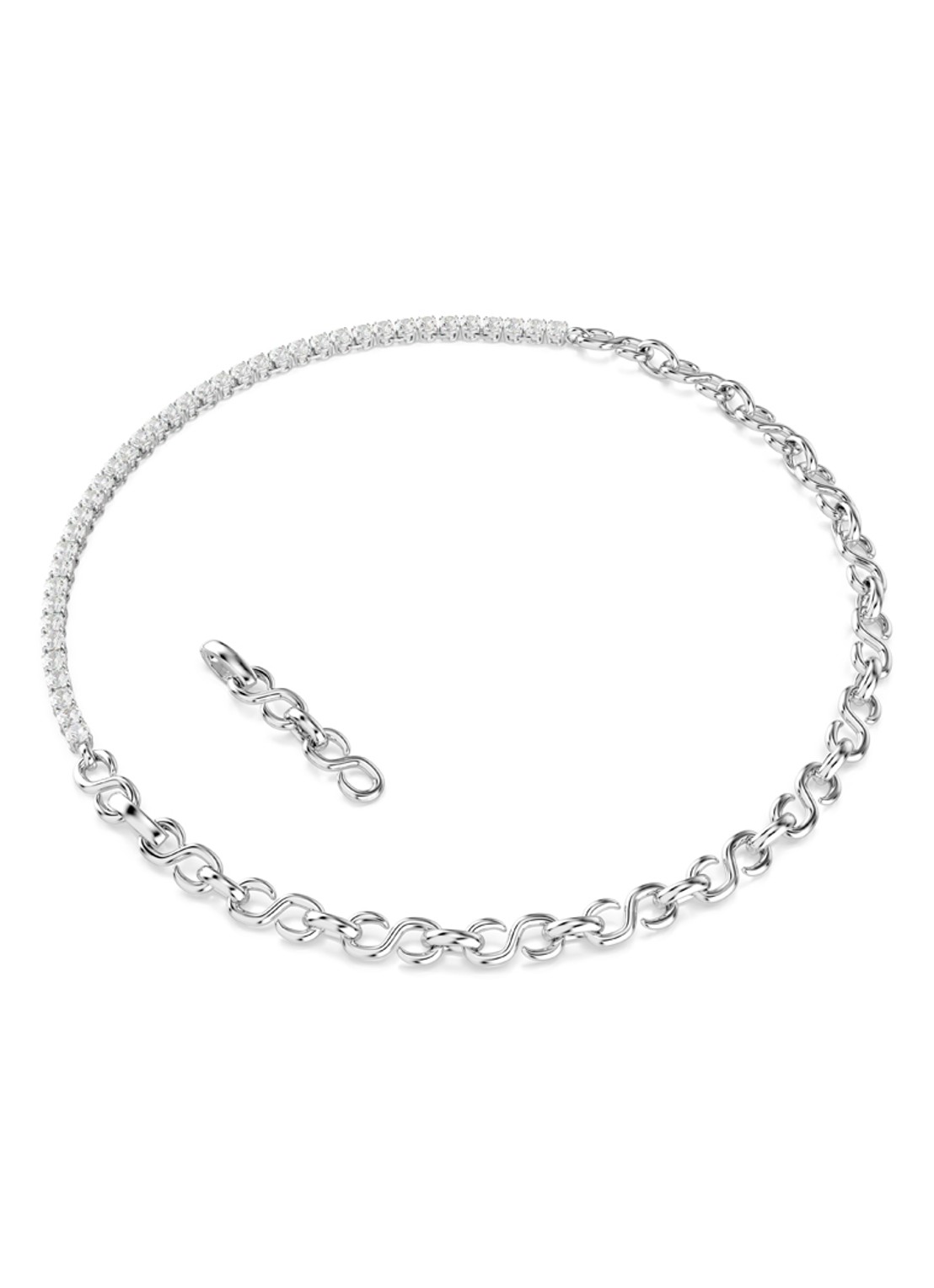 Swarovski Matrix ketting met kristal - detail 4 zilver