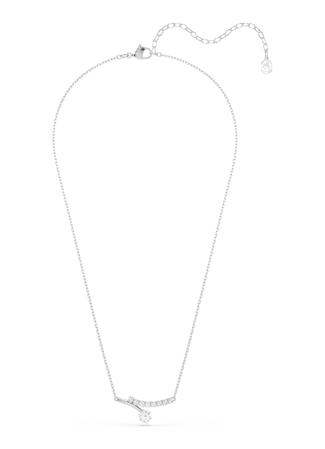 Swarovski Matrix ketting met kristal - detail zilver