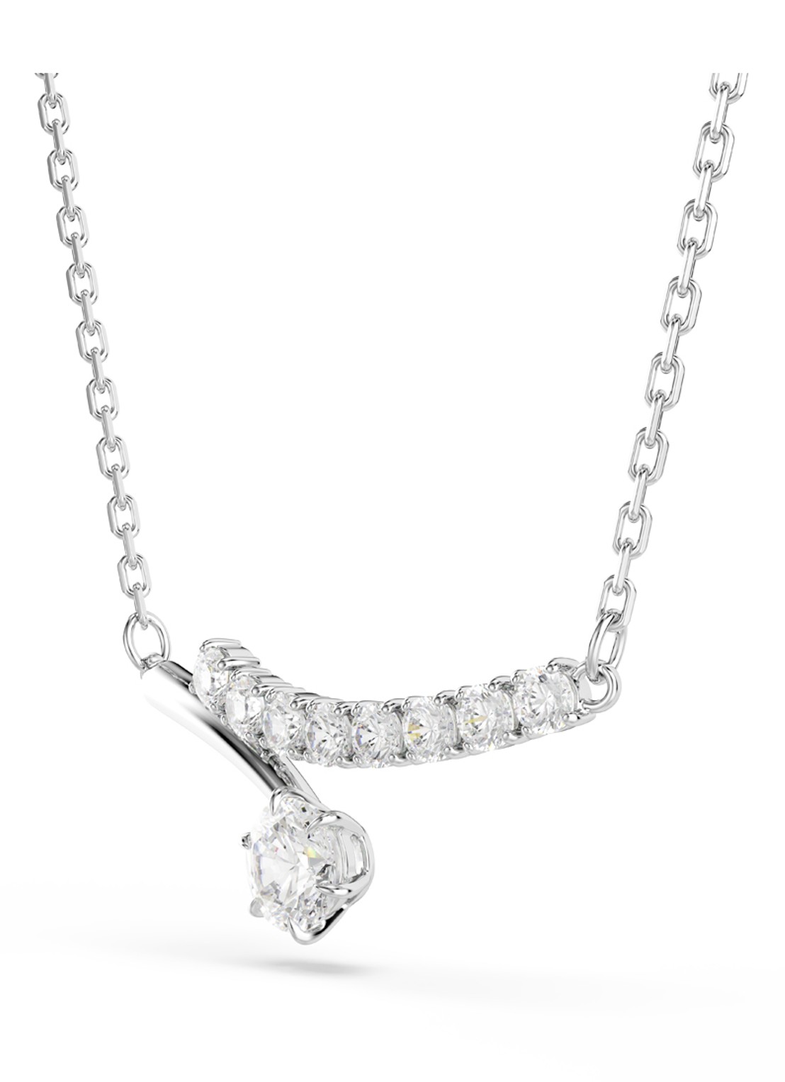 Swarovski Matrix ketting met kristal - detail 2 zilver