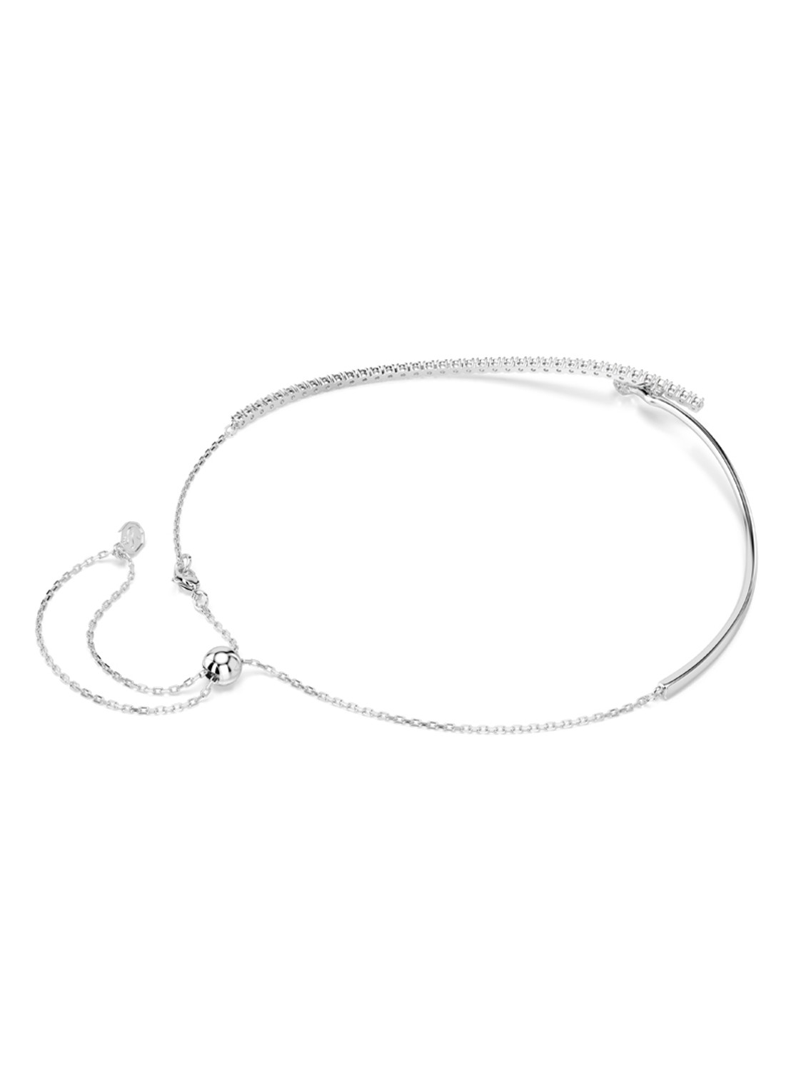 Swarovski Matrix ketting met kristal - detail 3 zilver