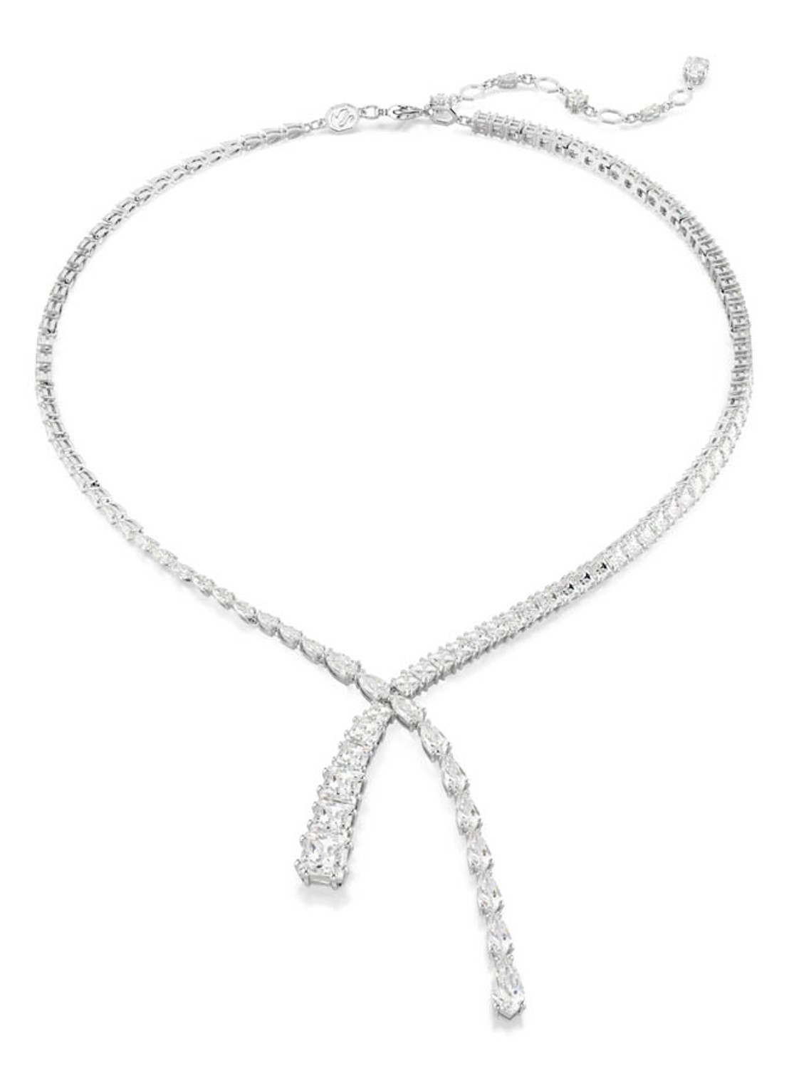 Swarovski Matrix ketting met zirkonia - voorkant zilver