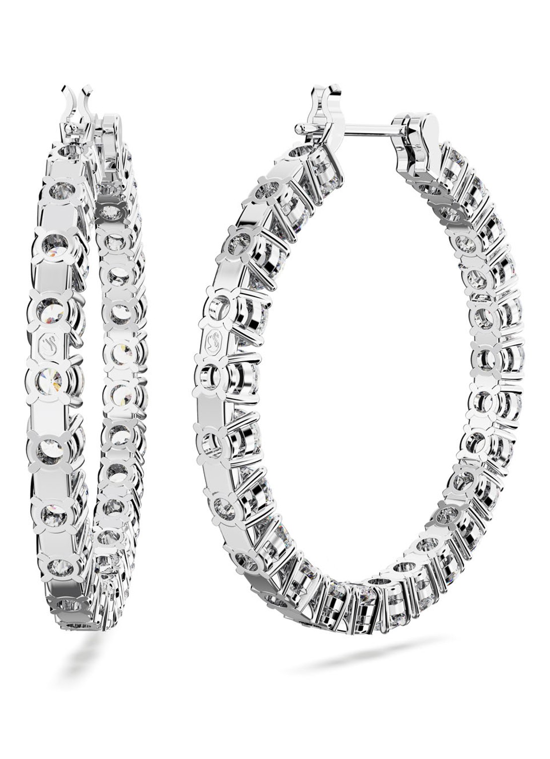 Swarovski Matrix oorringen met kristal - detail 3 zilver