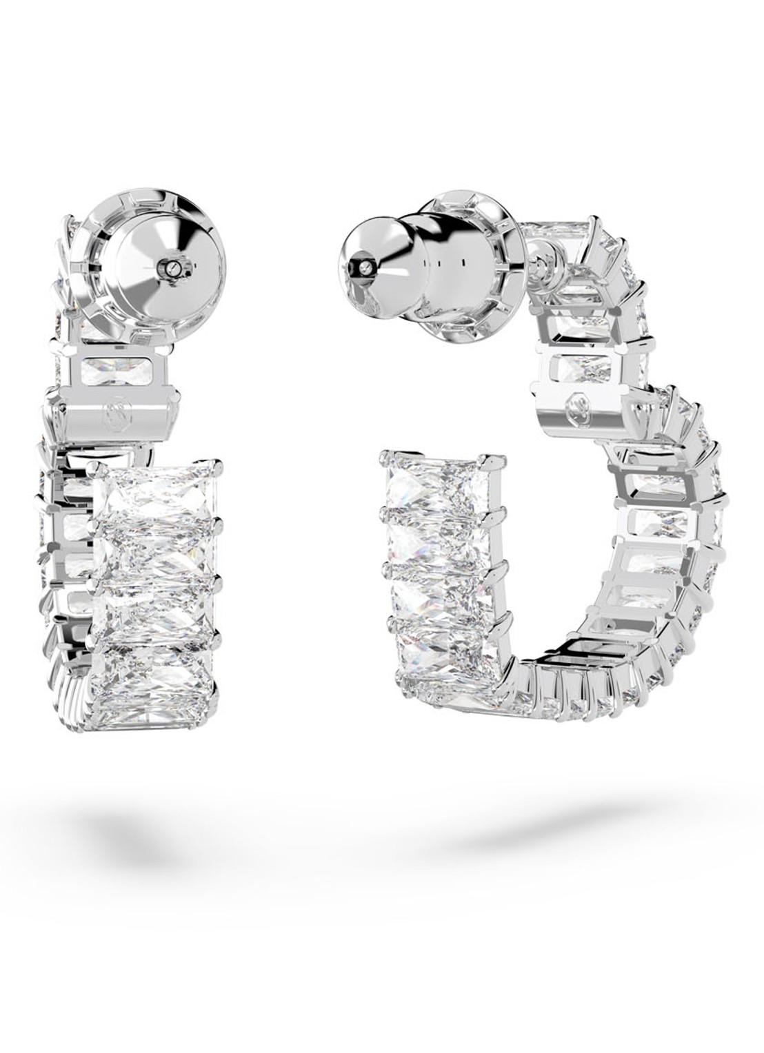 Swarovski Matrix oorringen met kristal - detail 4 zilver