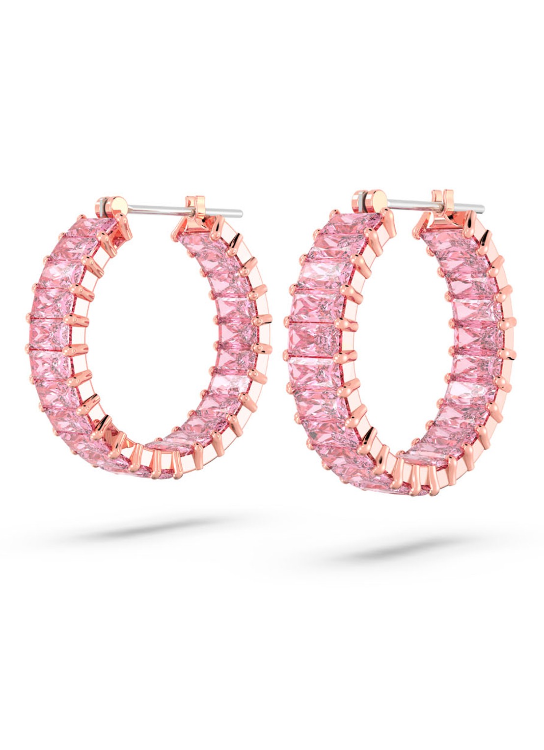 Swarovski Matrix oorringen met kristal - detail 3 roze