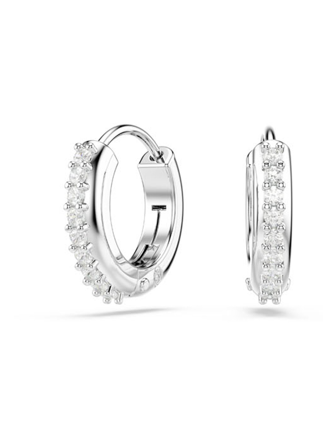 Swarovski Matrix oorringen met kristal - voorkant zilver