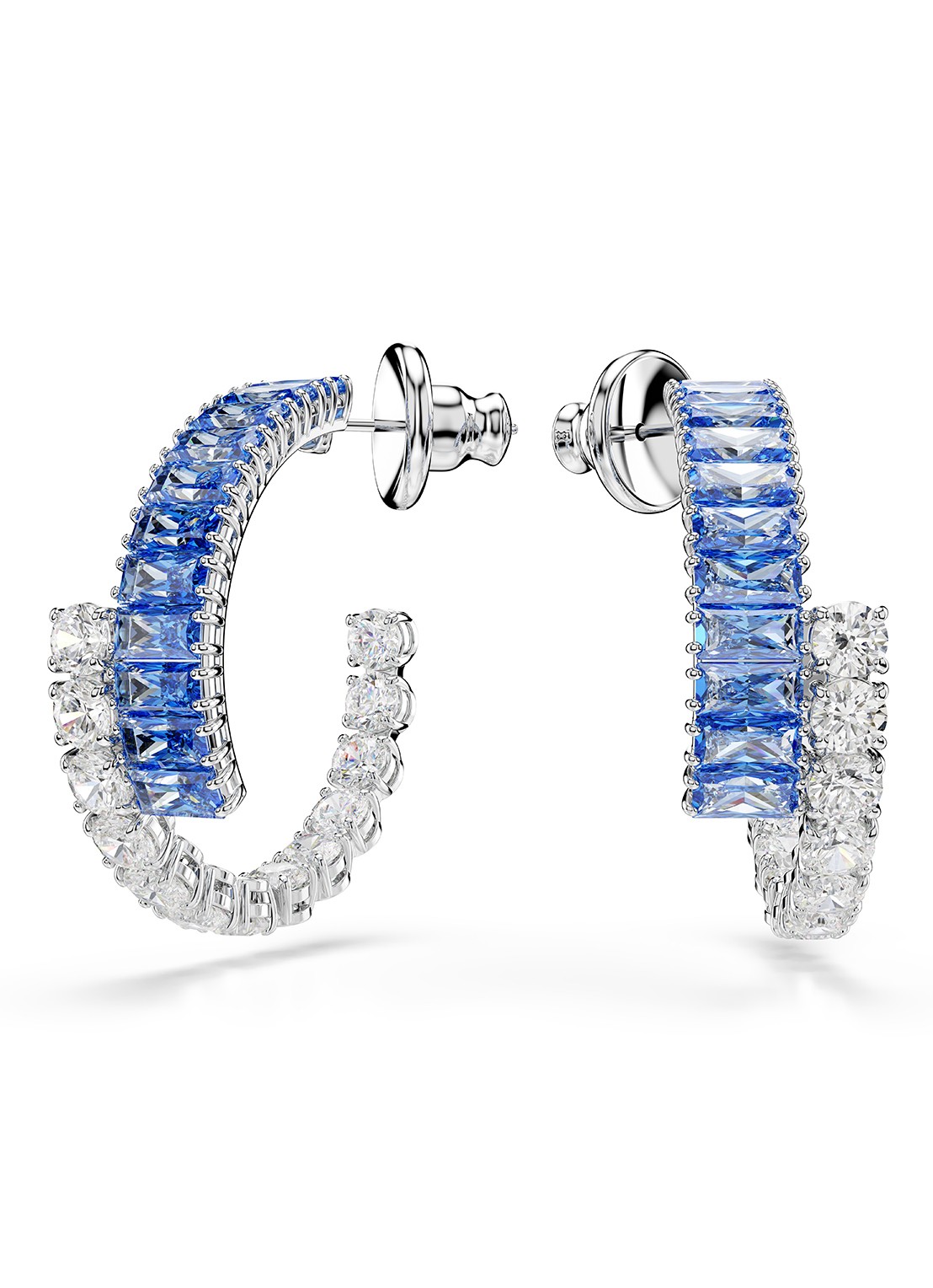 Swarovski Matrix oorringen met zirkonia - voorkant 4 zilver