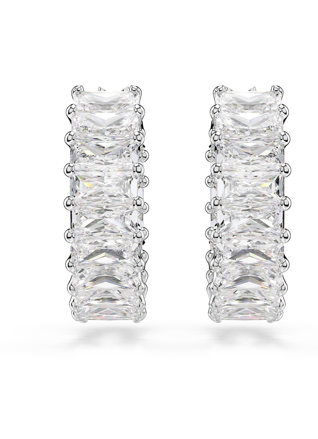 Swarovski Matrix oorringen met zirkonia - detail 2 zilver