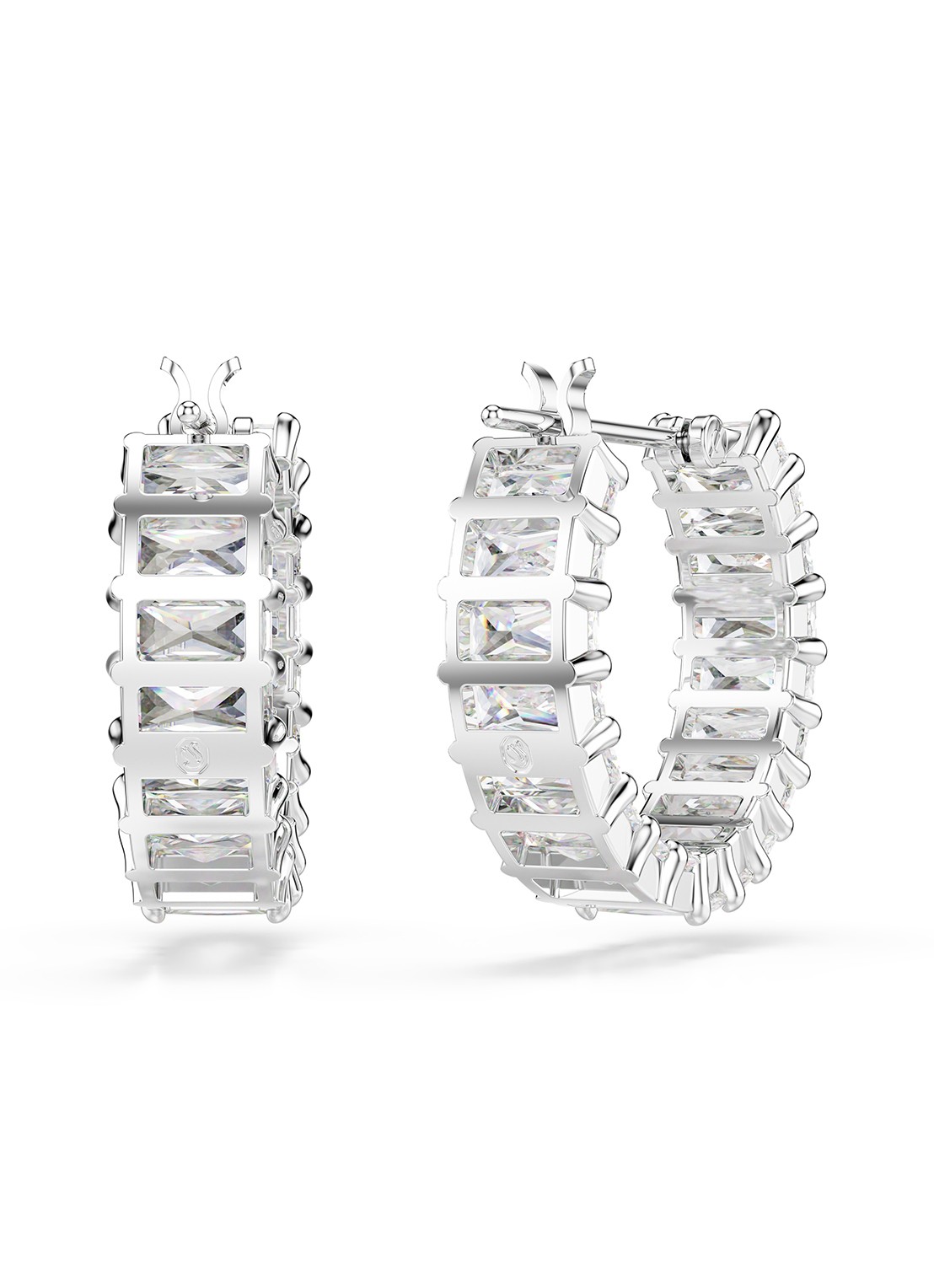 Swarovski Matrix oorringen met zirkonia - detail 4 zilver