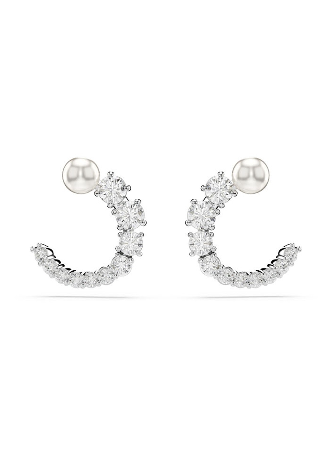 Swarovski Matrix oorstekers met kristal - voorkant zilver