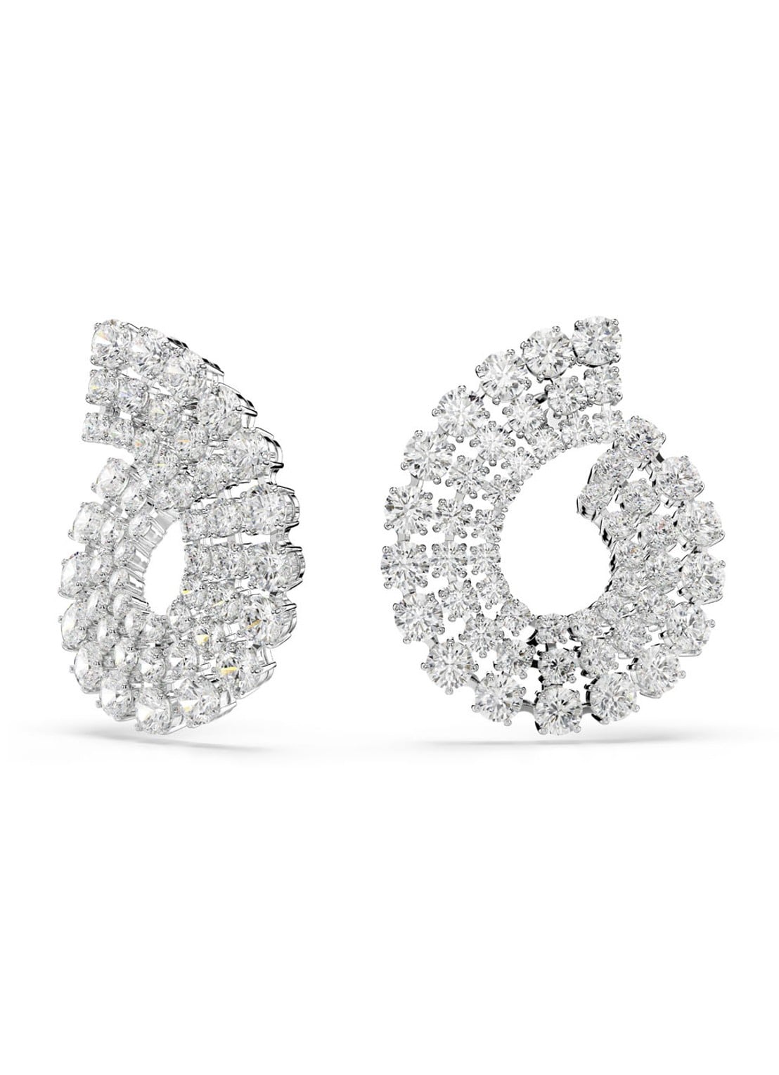 Swarovski Matrix oorstekers met kristal  - detail zilver
