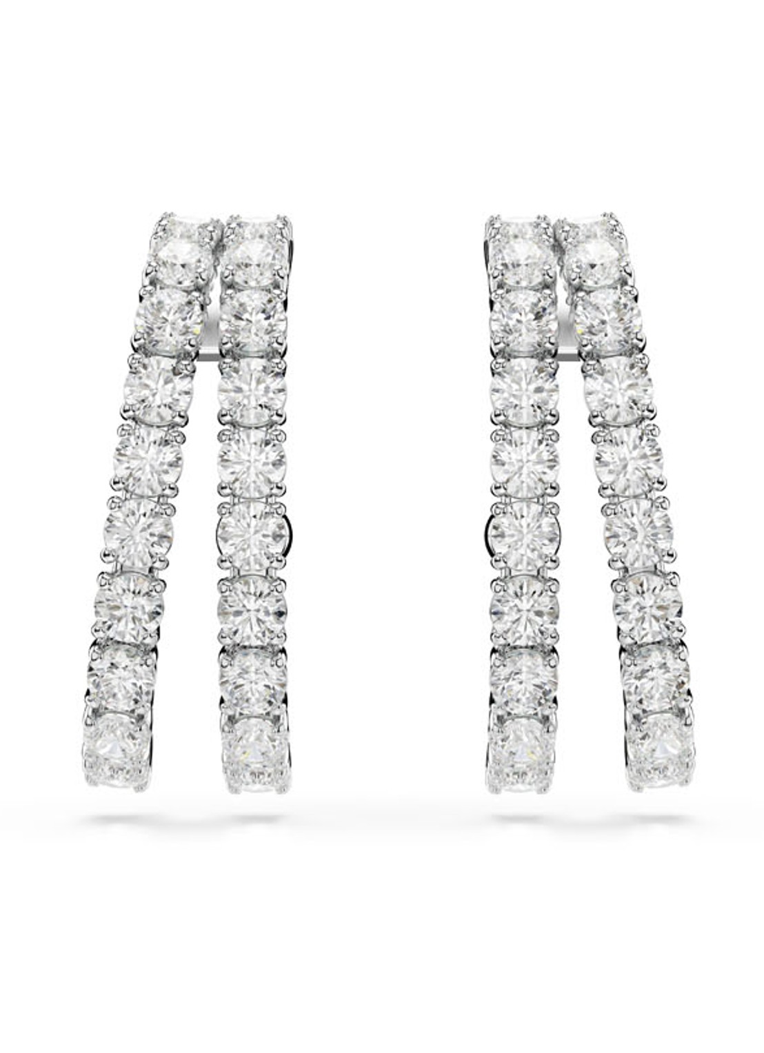 Swarovski Matrix oorstekers met kristal  - detail zilver