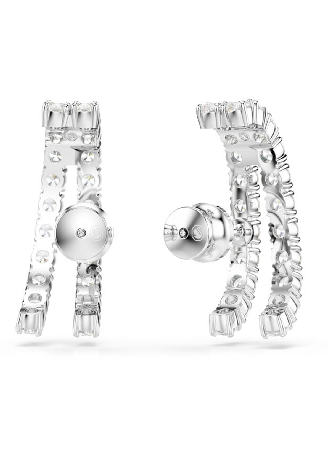 Swarovski Matrix oorstekers met kristal  - detail 3 zilver