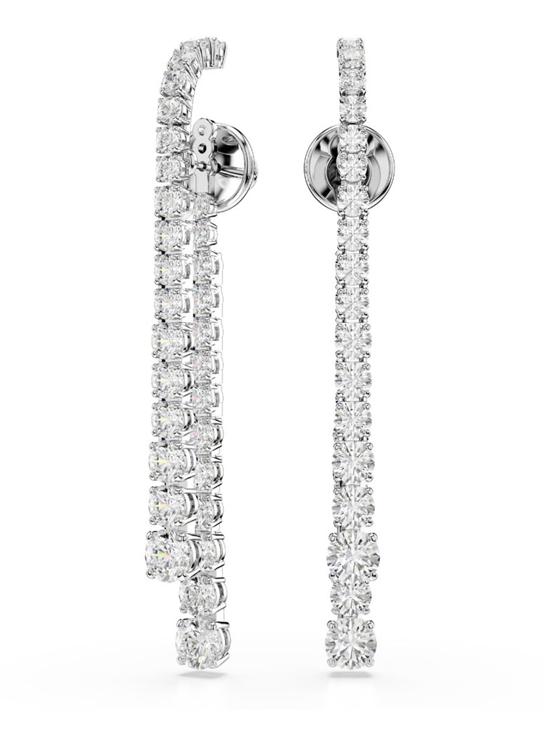 Swarovski Matrix oorstekers met kristal  - detail 2 zilver