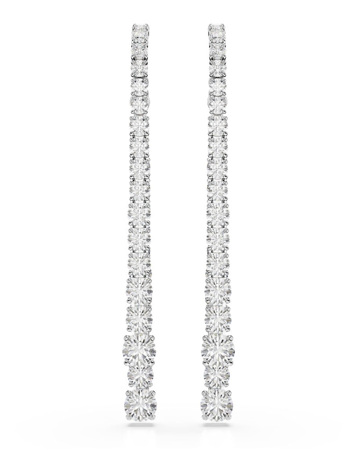 Swarovski Matrix oorstekers met kristal  - voorkant zilver