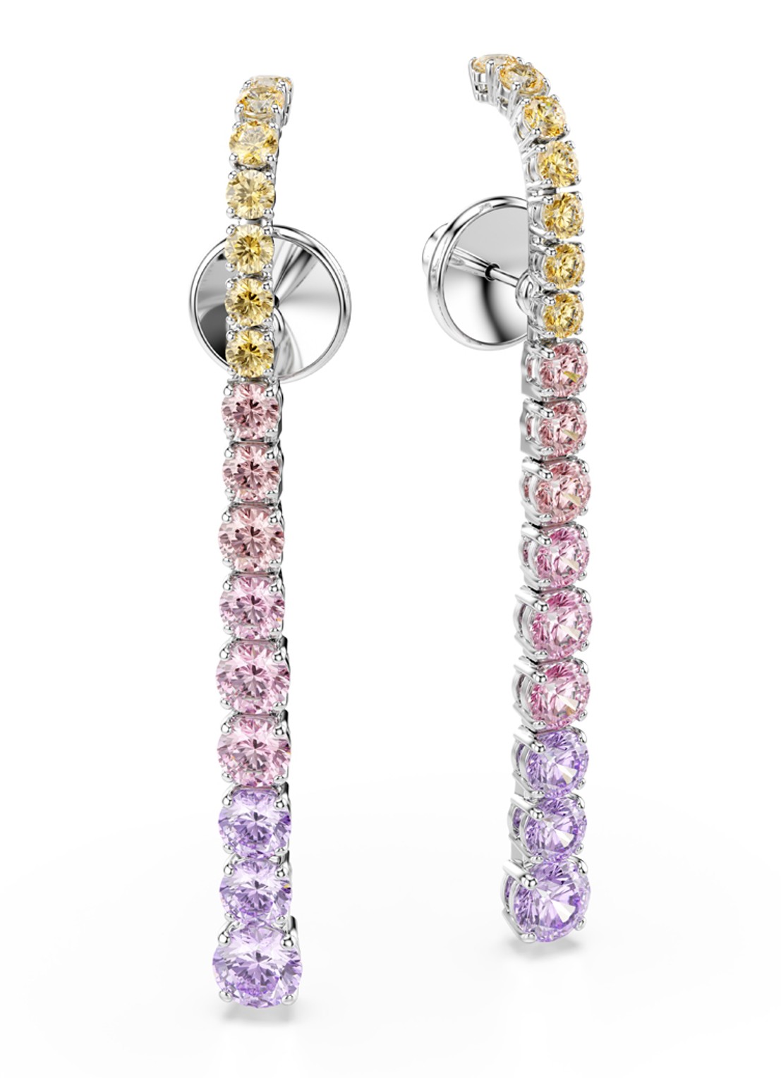 Swarovski Matrix oorstekers met kristal - detail 2 zilver