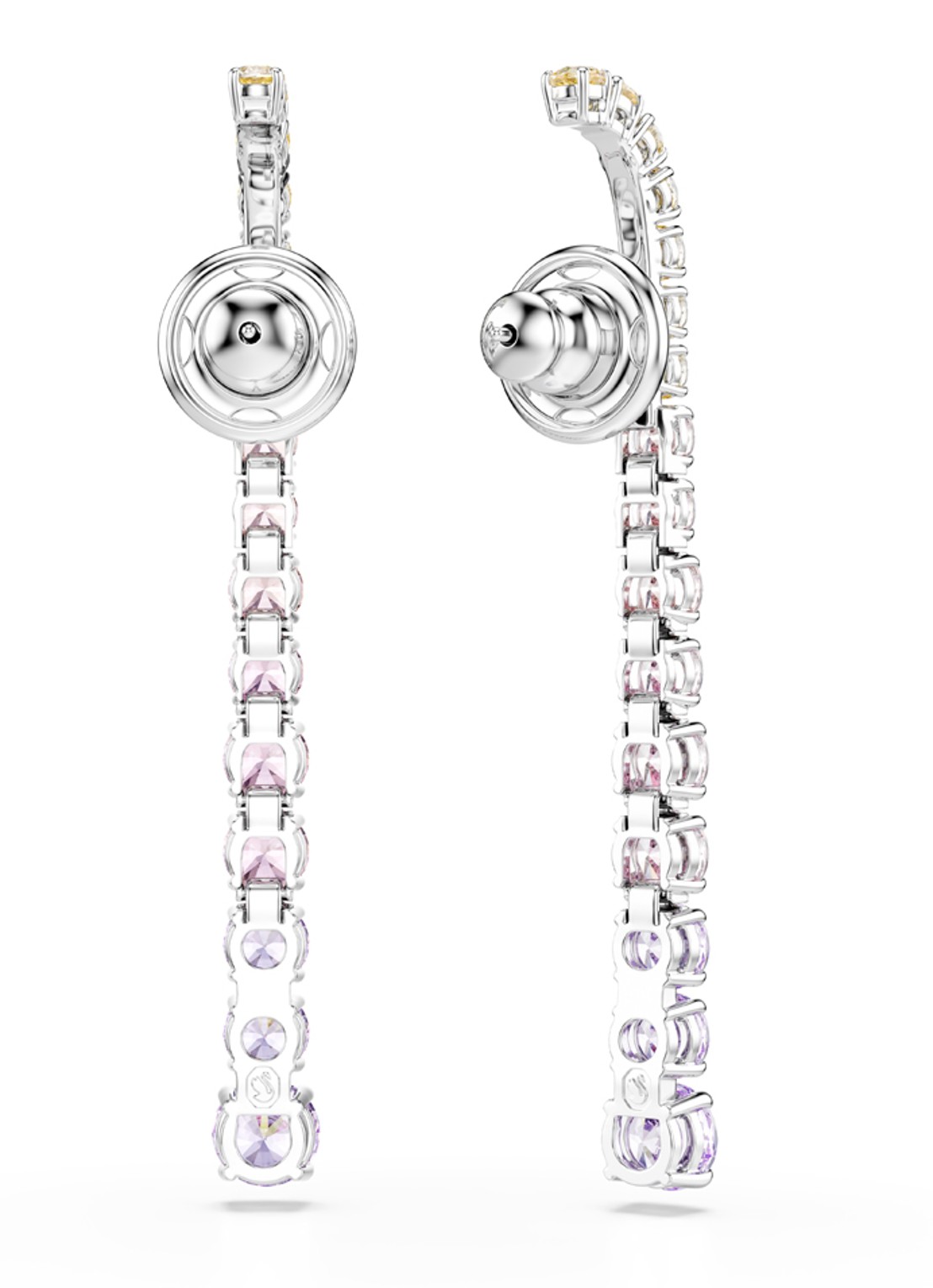 Swarovski Matrix oorstekers met kristal - detail 3 zilver