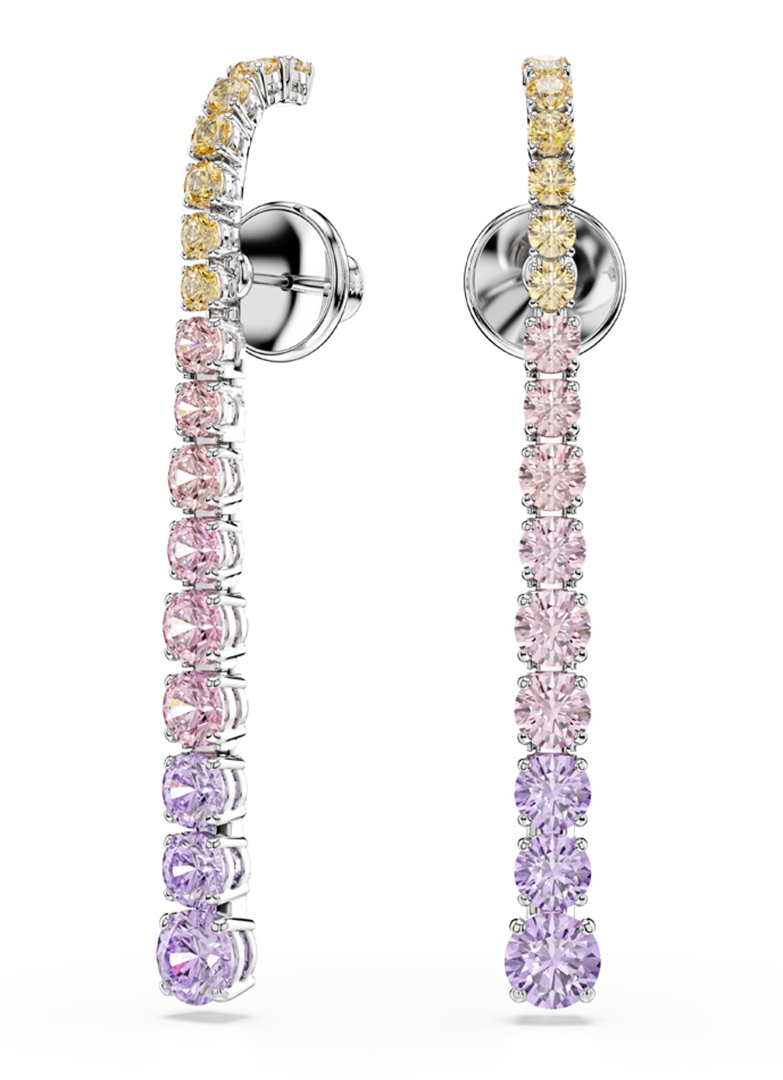 Swarovski Matrix oorstekers met kristal - voorkant 5 zilver