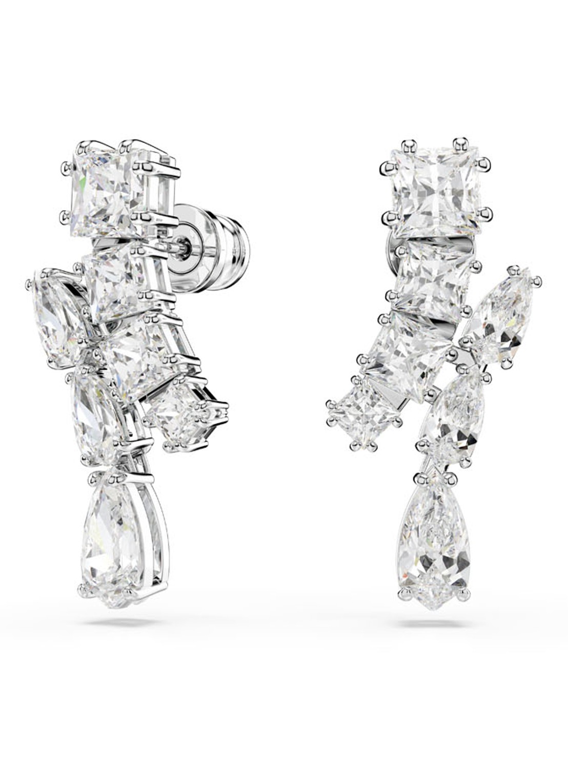 Swarovski Matrix oorstekers met zirkonia - detail 2 zilver