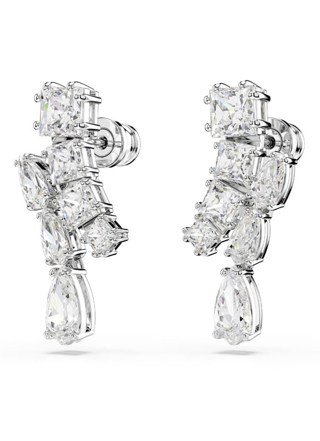 Swarovski Matrix oorstekers met zirkonia - detail 3 zilver
