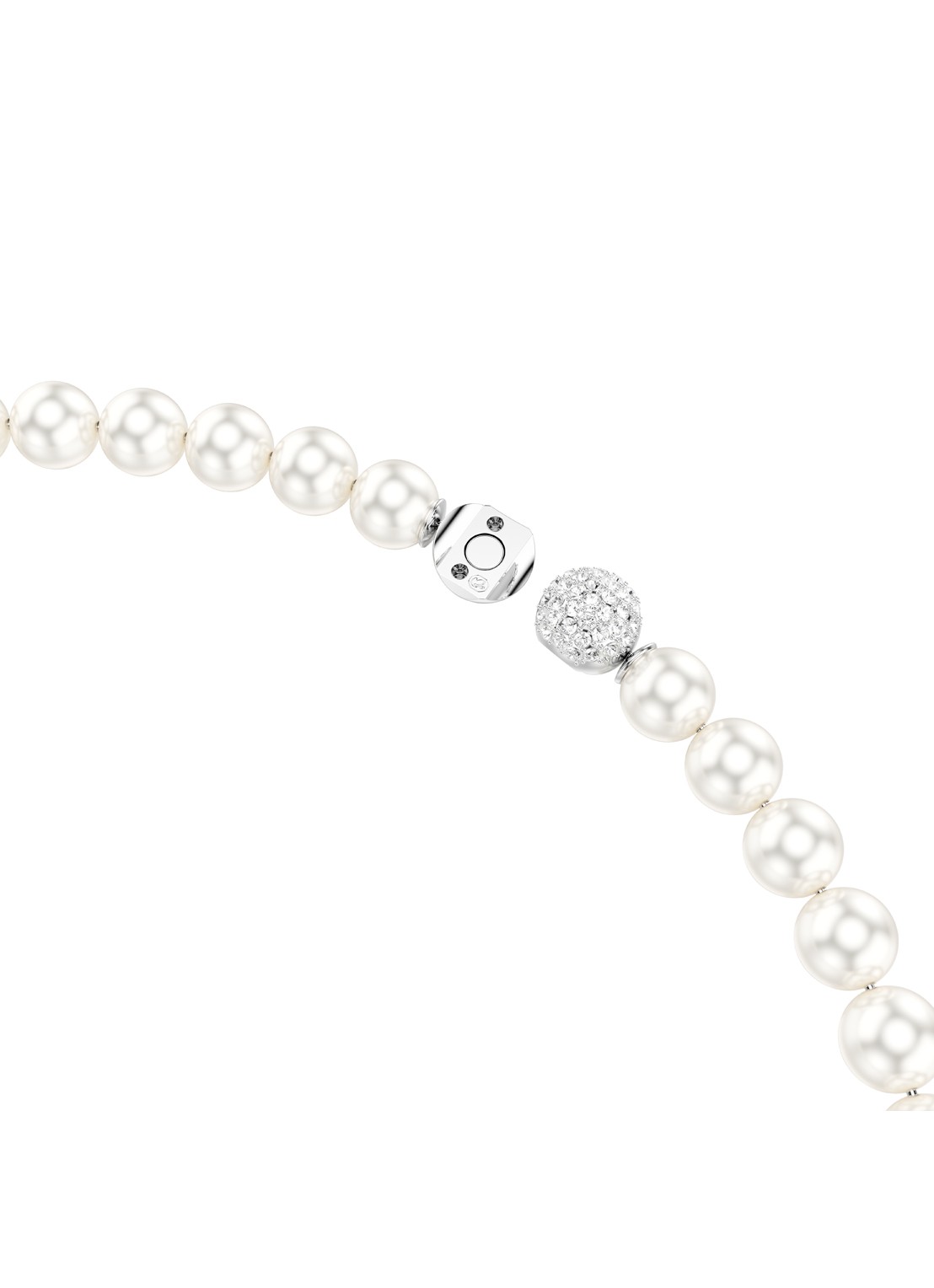 Swarovski Matrix parelketting - detail 3 parelmoer