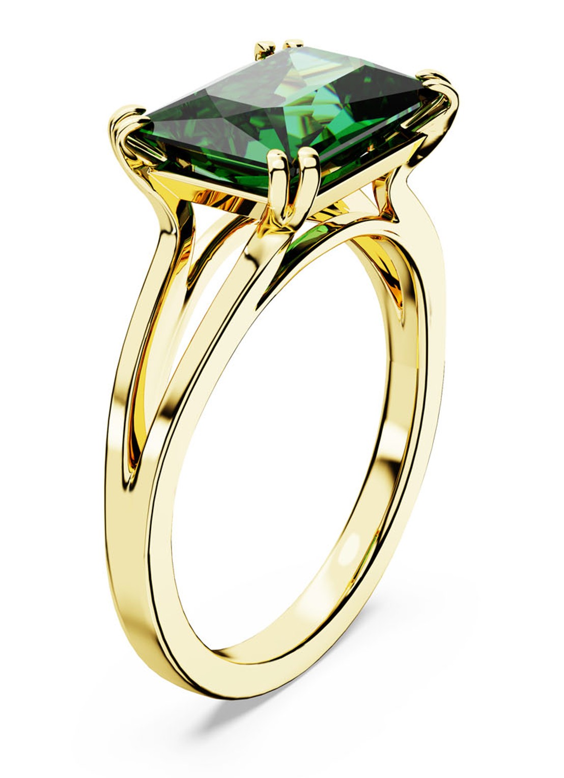 Swarovski Matrix ring verguld 52 - voorkant 2 groen