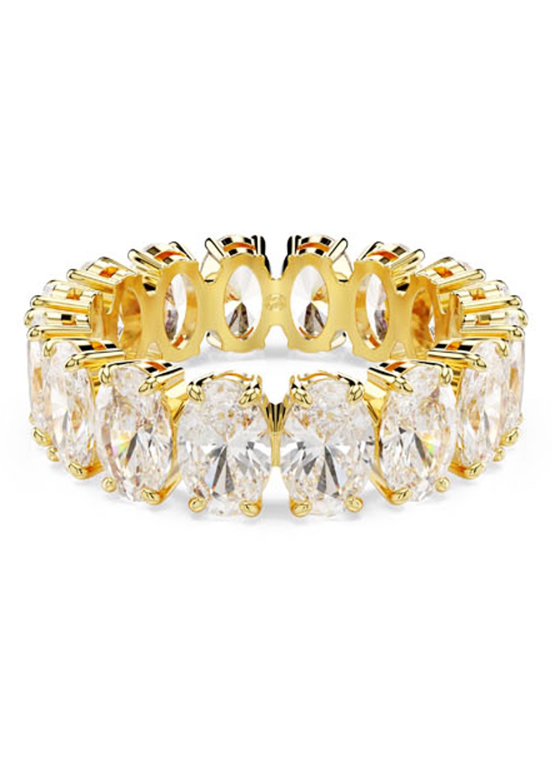Swarovski Matrix ring verguld 52 - voorkant goud