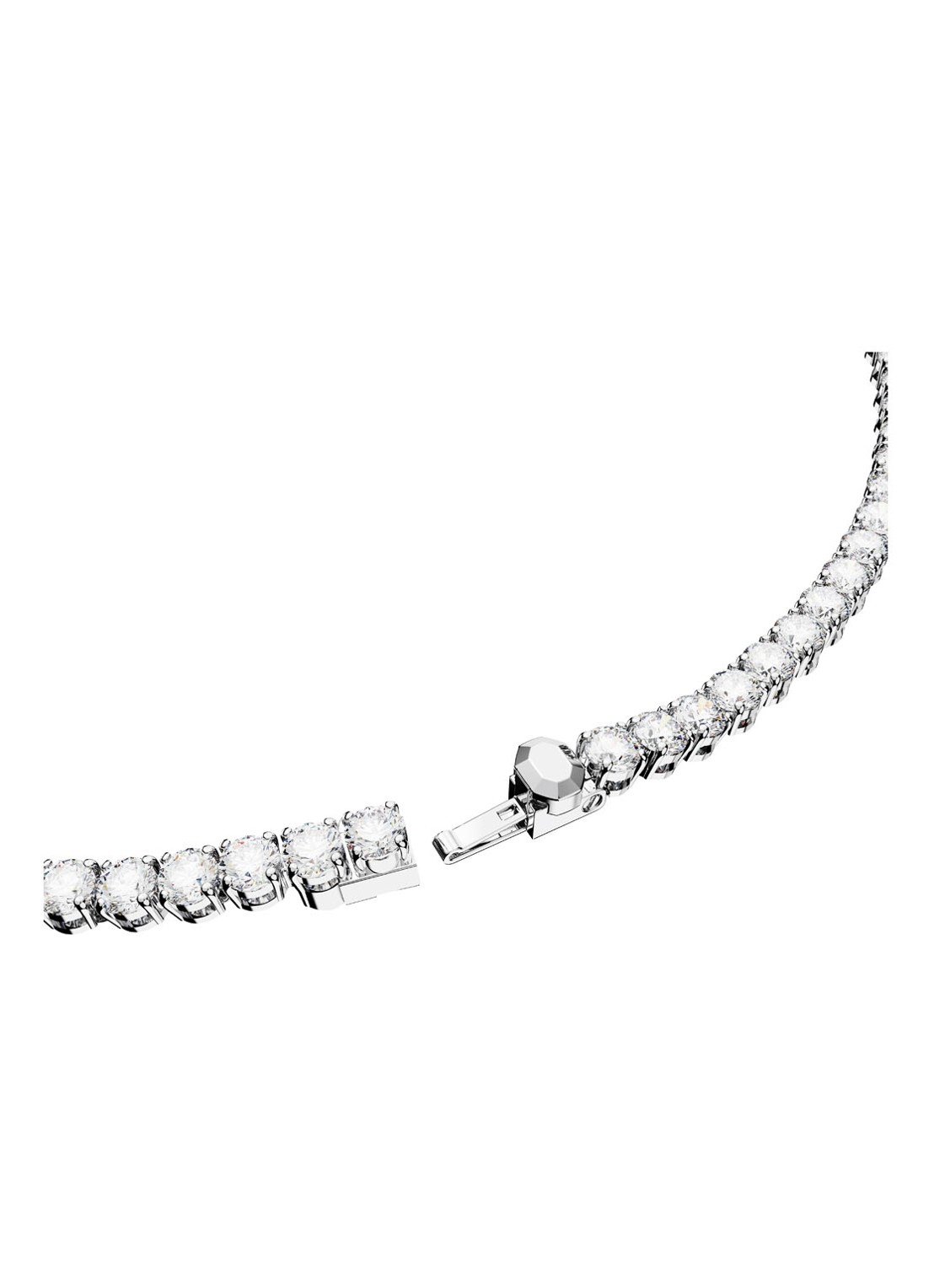 Swarovski Matrix set van ketting en oorknopjes met kristal - detail 4 zilver
