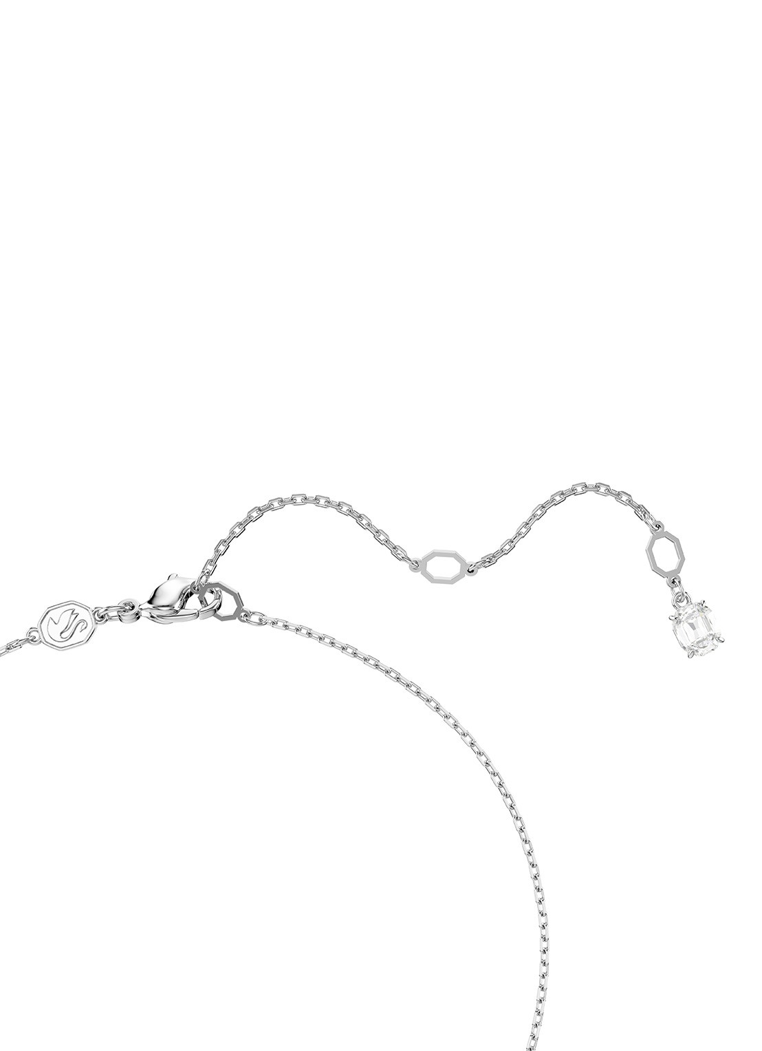 Swarovski Matrix set van ketting en oorknopjes met kristal - detail 2 zilver