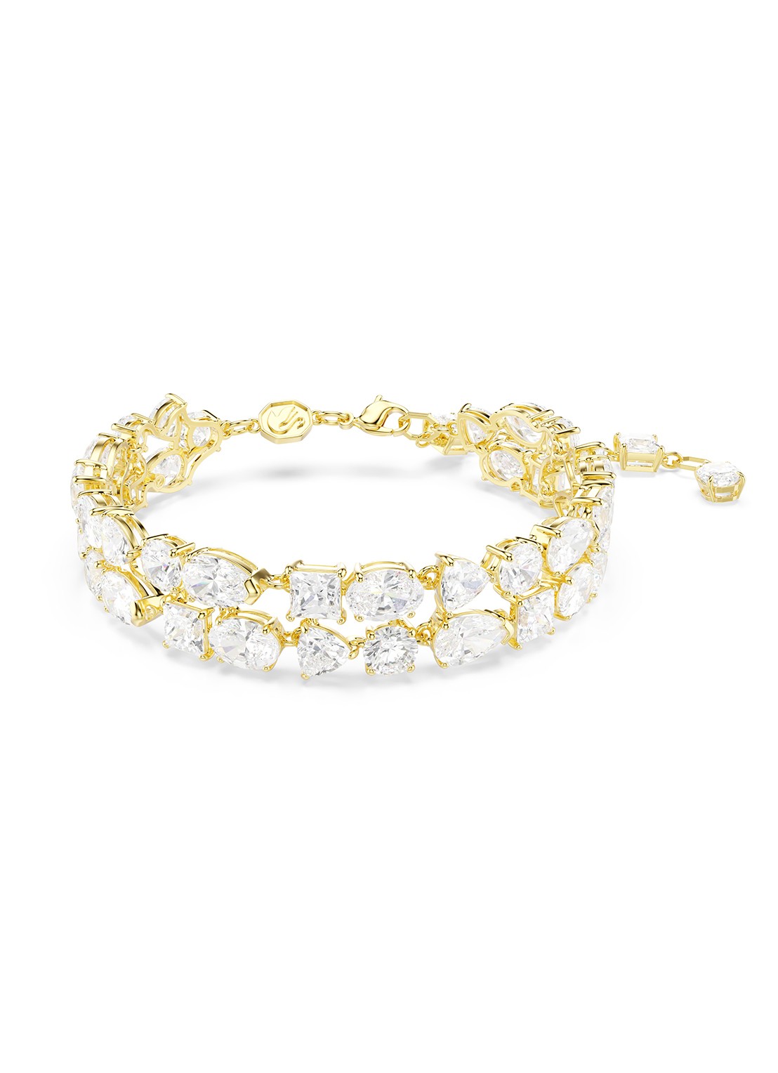 Swarovski Mesmera armband met kristal M - voorkant geelgoud