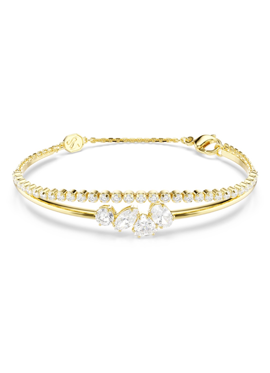 Swarovski Mesmera armband met kristal - voorkant goud