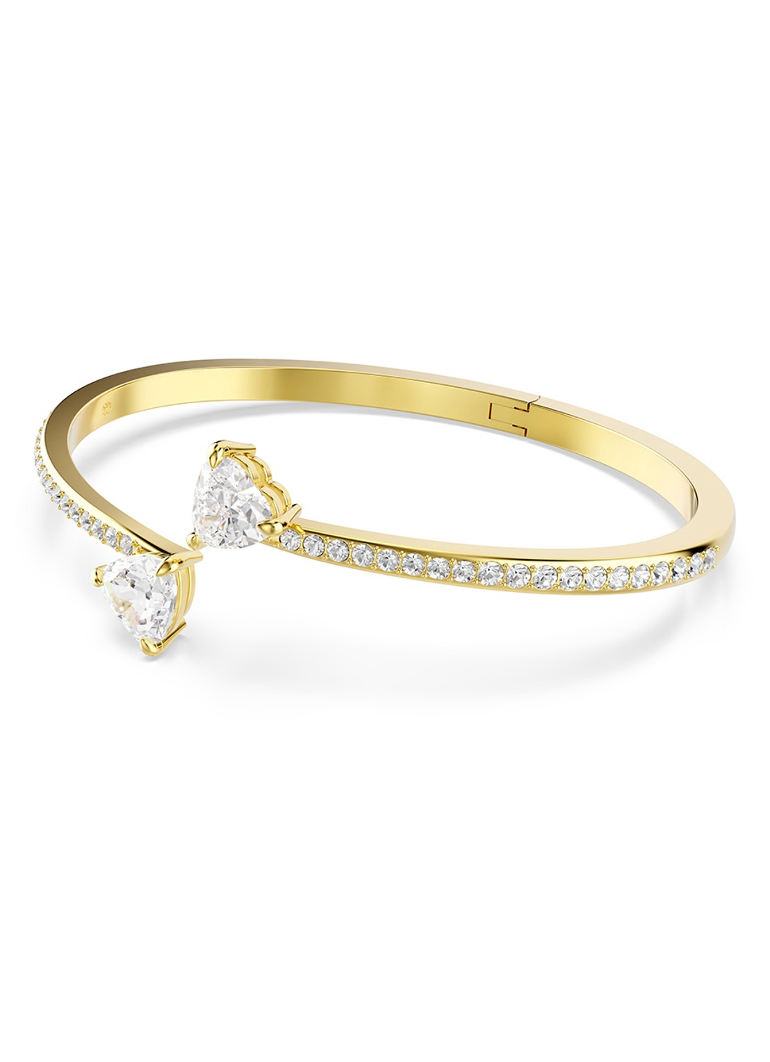 Swarovski Mesmera bangle met zirkonia M - detail goud