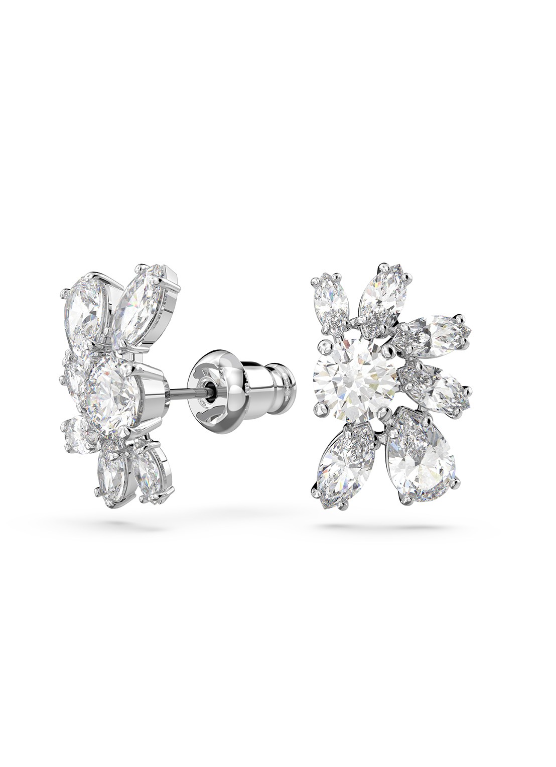 Swarovski Mesmera oorknopjes met zirkonia - detail zilver