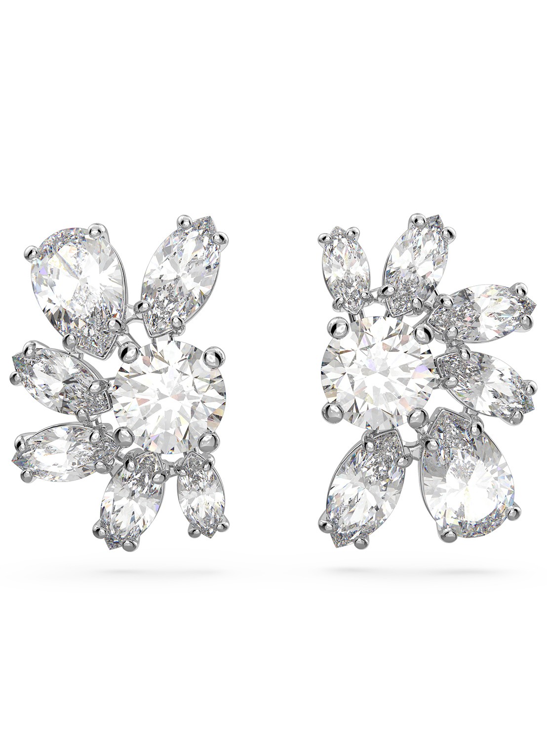 Swarovski Mesmera oorknopjes met zirkonia - voorkant 3 zilver