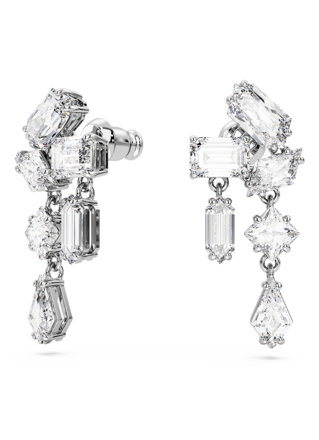 Swarovski Mesmera oorstekers met kristal - voorkant 2 zilver