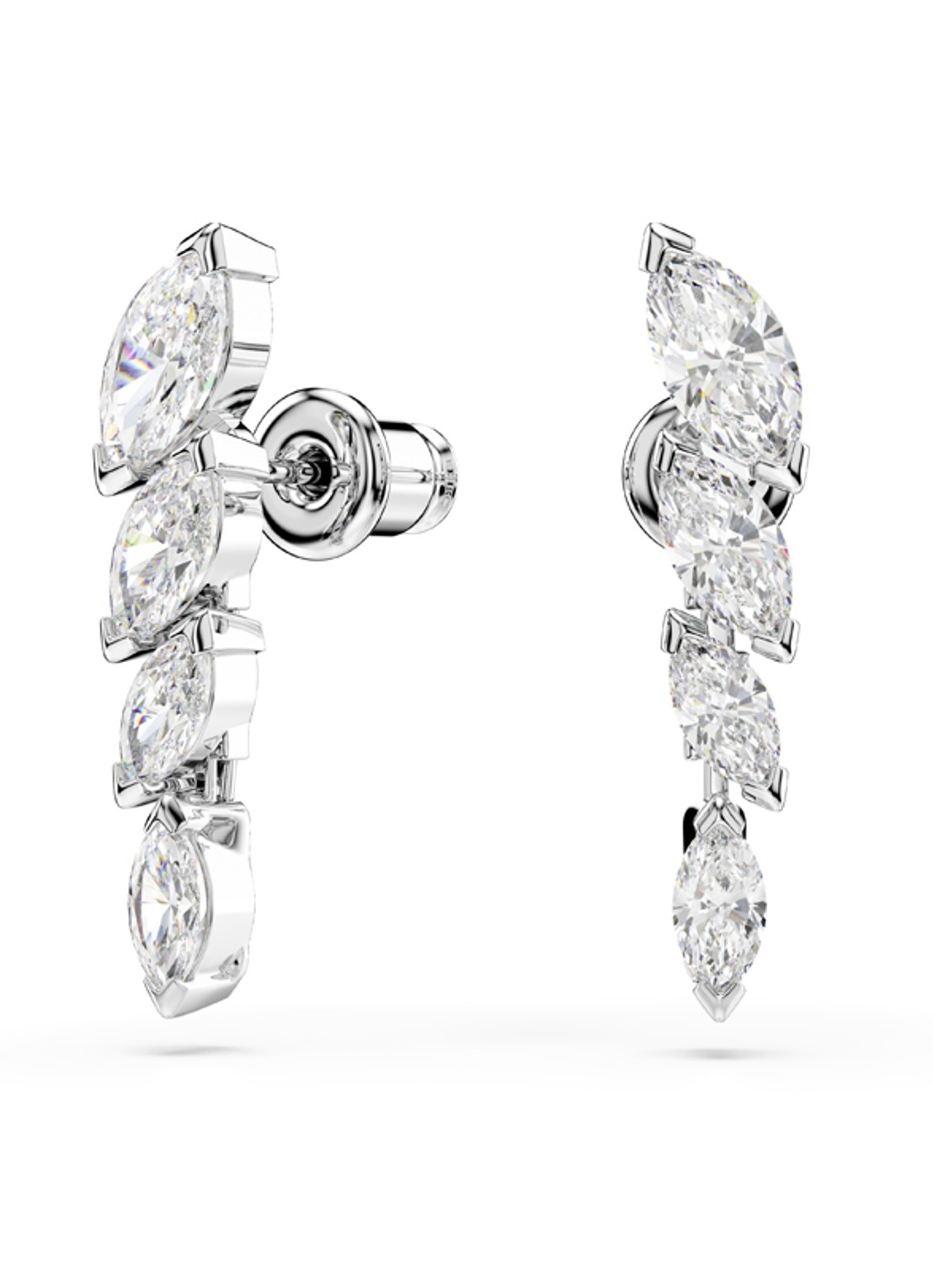 Swarovski Mesmera oorstekers met kristal - detail zilver