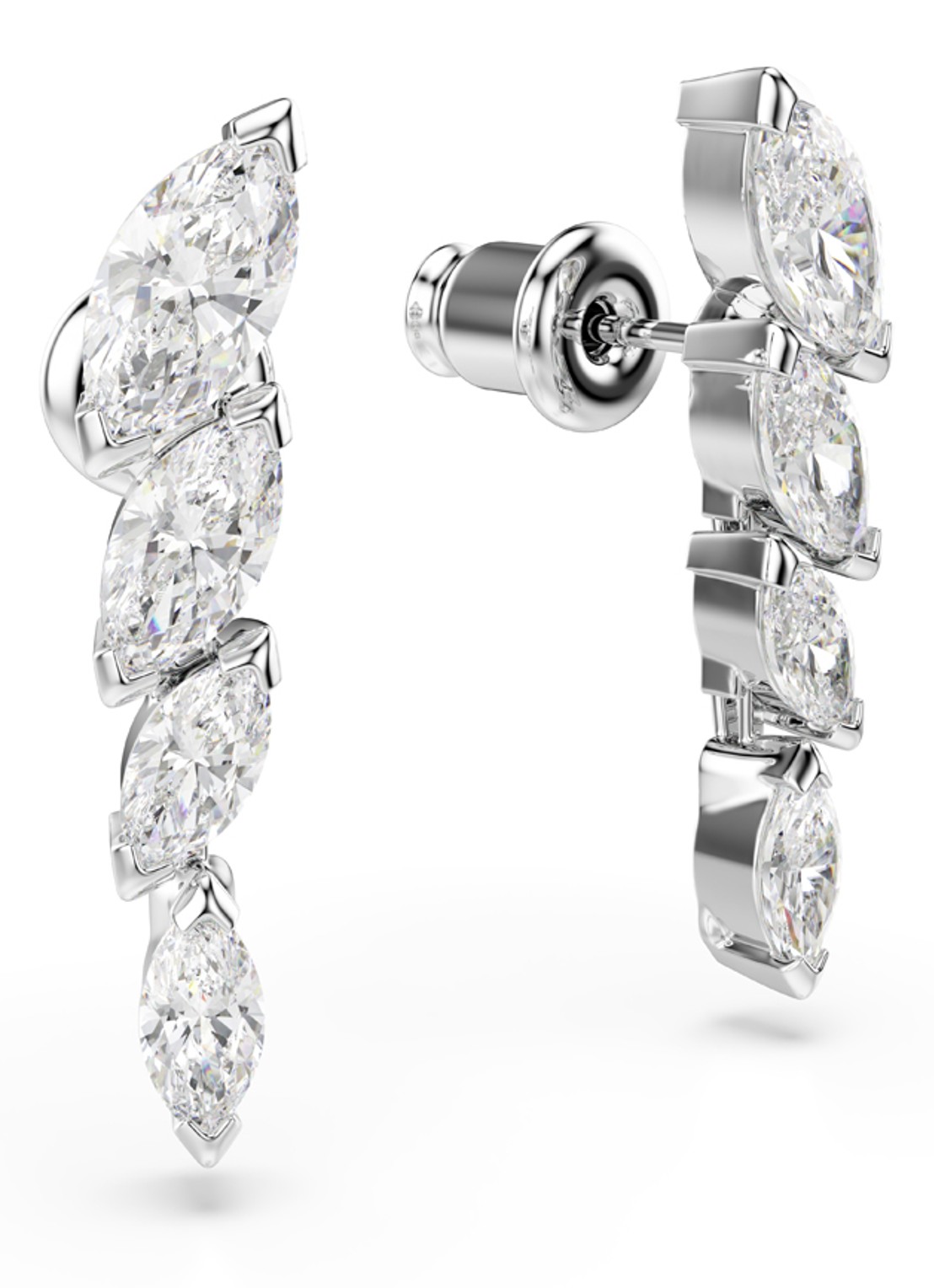Swarovski Mesmera oorstekers met kristal - detail 2 zilver