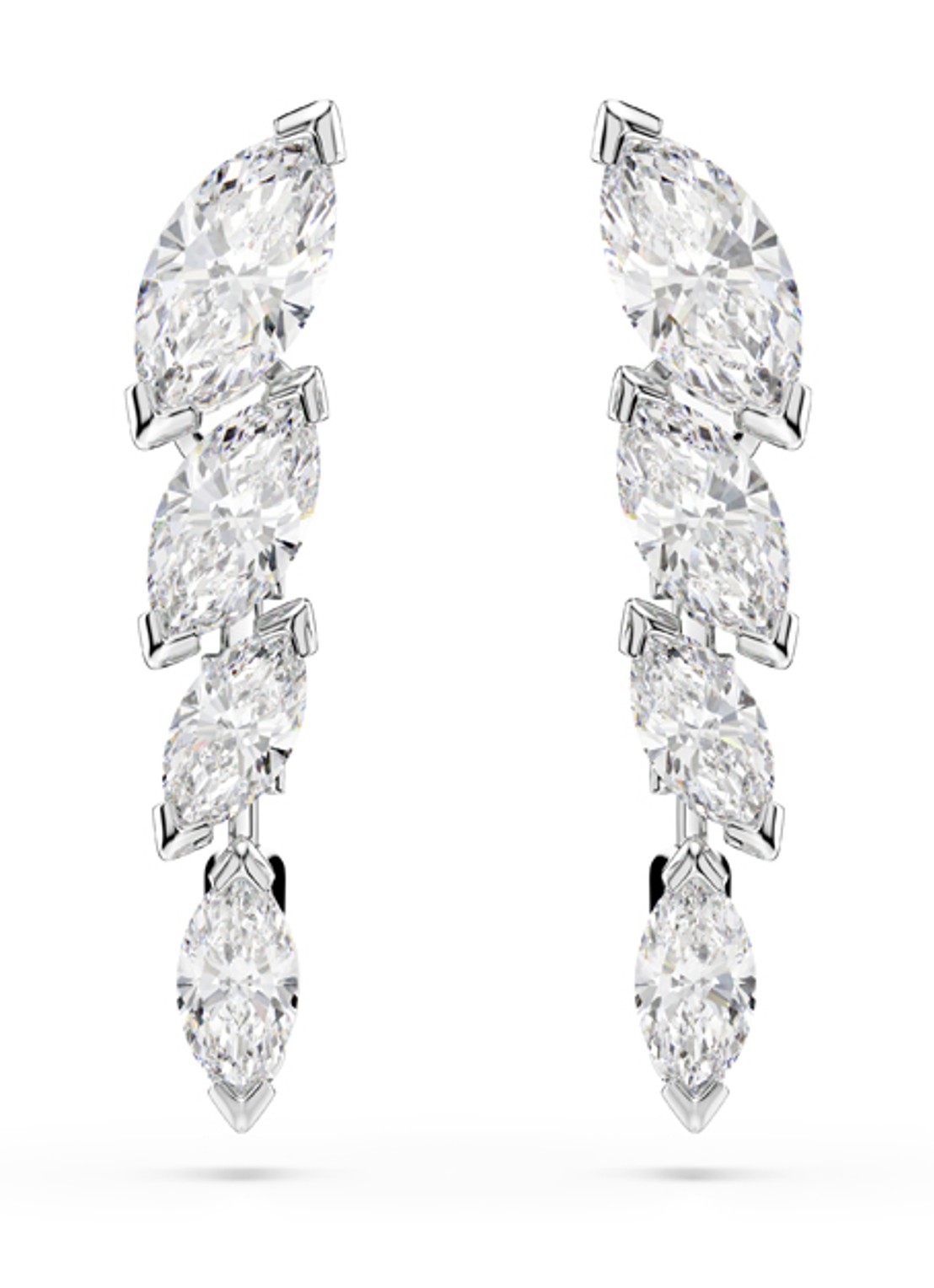 Swarovski Mesmera oorstekers met kristal - voorkant 4 zilver