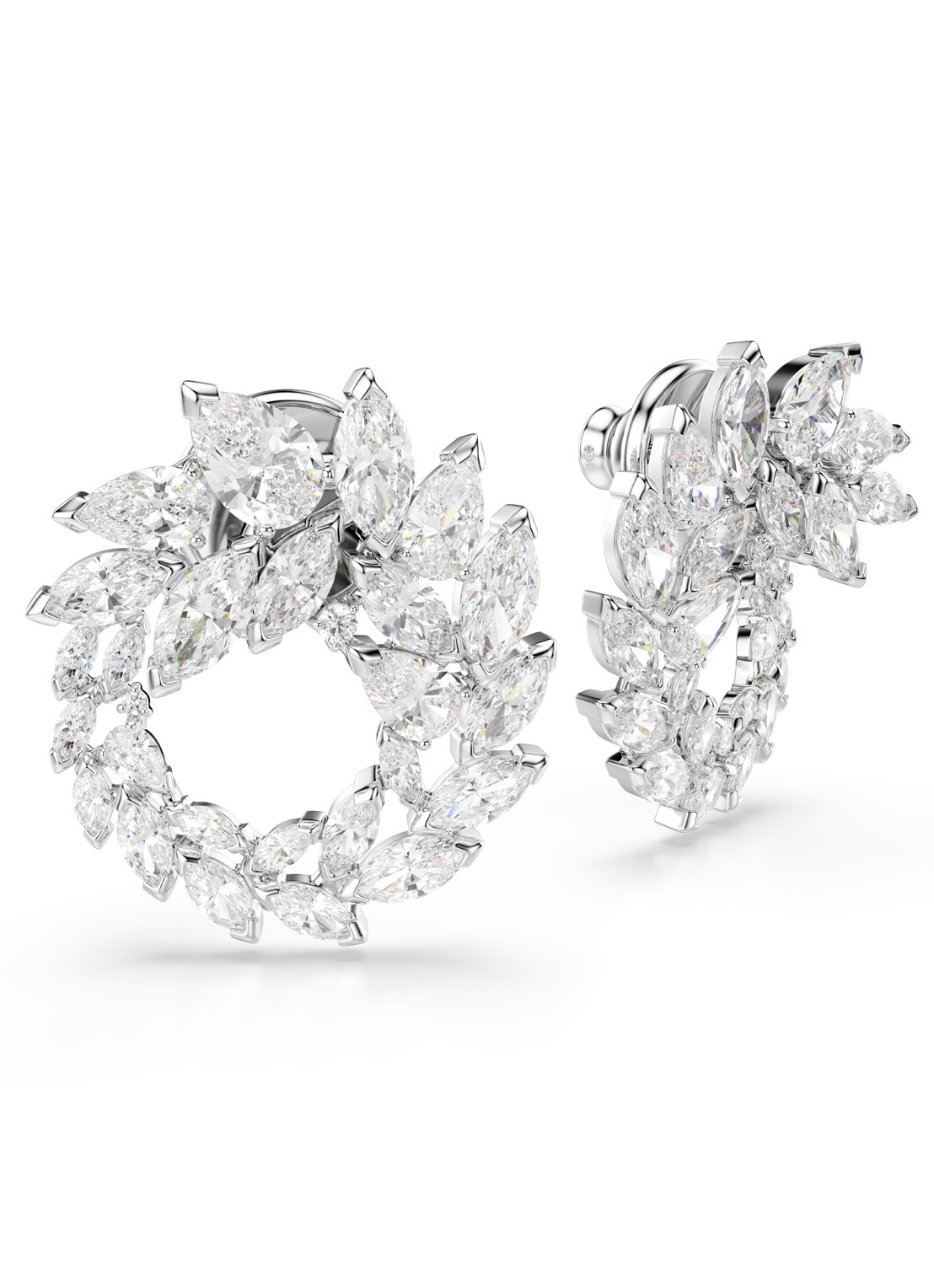 Swarovski Mesmera oorstekers met kristal - detail 3 zilver