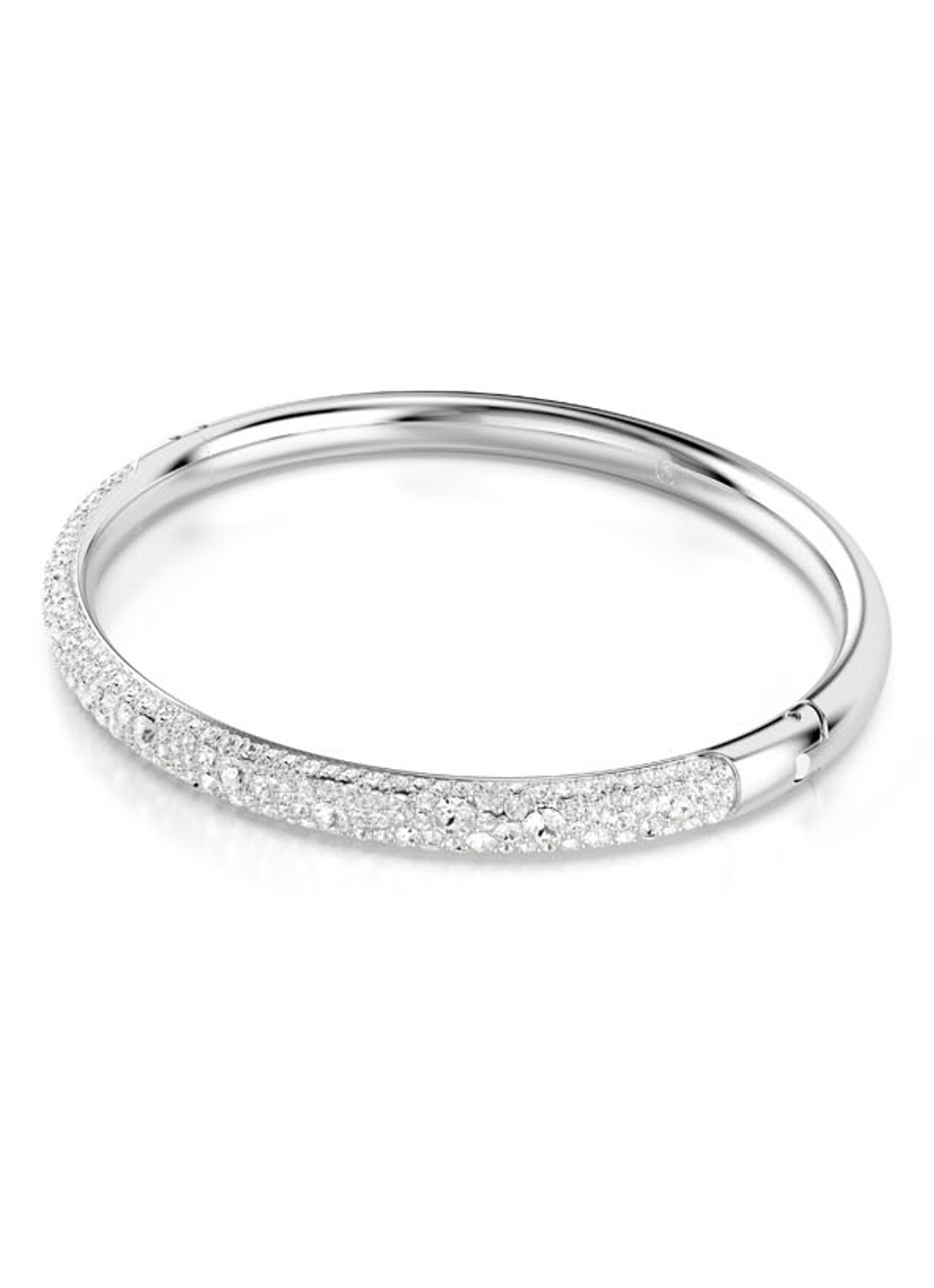 Swarovski Meteora bangle met kristal M - detail zilver