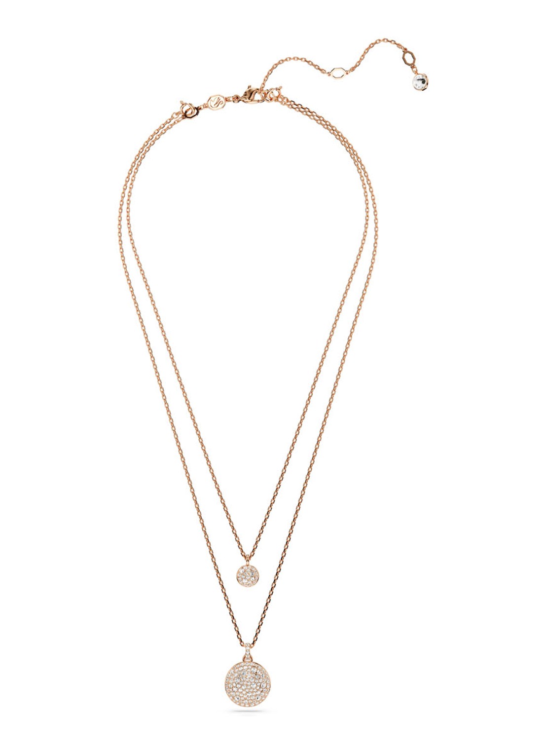 Swarovski Meteora ketting verguld  - detail roségoud