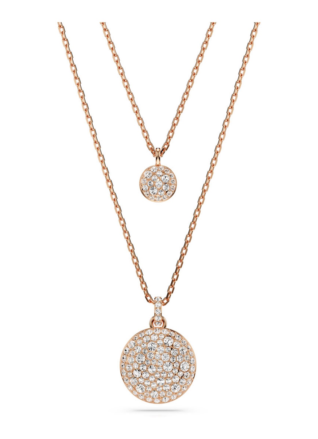Swarovski Meteora ketting verguld  - voorkant 6 roségoud