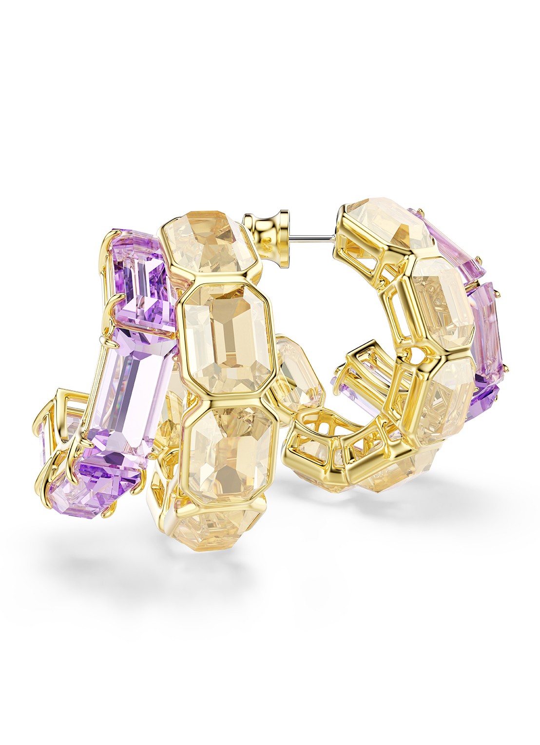 Swarovski Milennia oorringen met kristal - detail 4 goud
