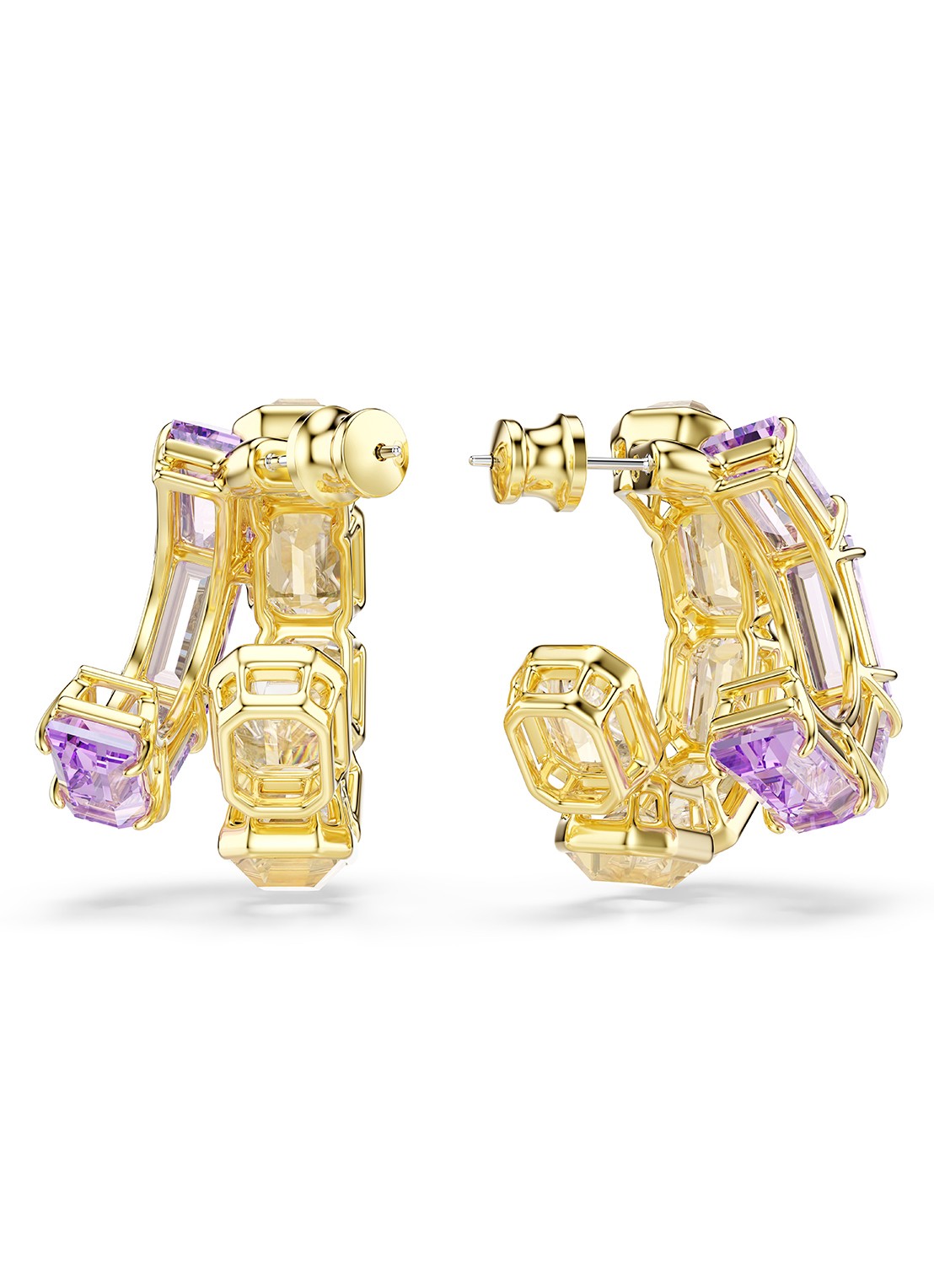 Swarovski Milennia oorringen met kristal - detail 5 goud