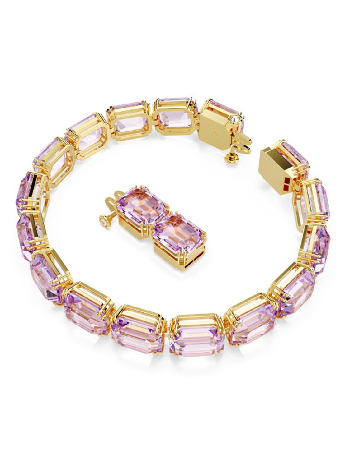 Swarovski Millenia armband met kristal M  - detail 2 roze